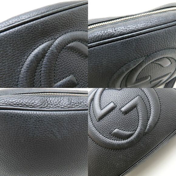 GUCCI Black Leather Shoulder Bag - Picture 4 of 9